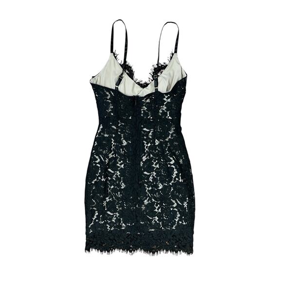 House of CB Odelia Lace Mini Dress Dress Black Scalloped Hem Sexy Size XS - Picture 4 of 7